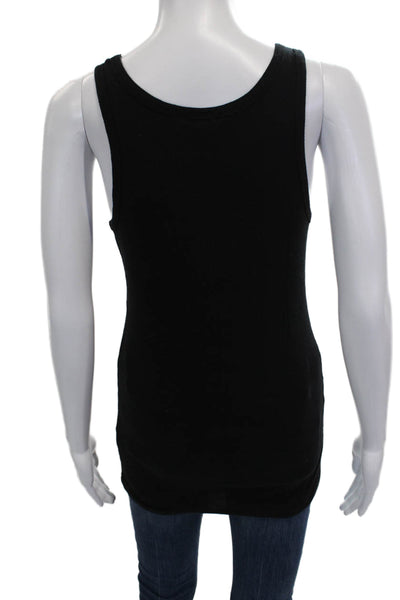 Splendid Women Black Basic Tank Scoop Neck Supima Cotton Sleeveless Size XL