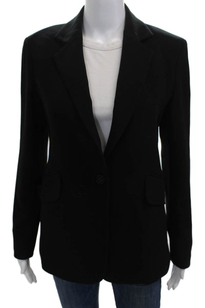 Theory Womens Black Triacetate Blazer Button Closure Long Sleeve Size 6