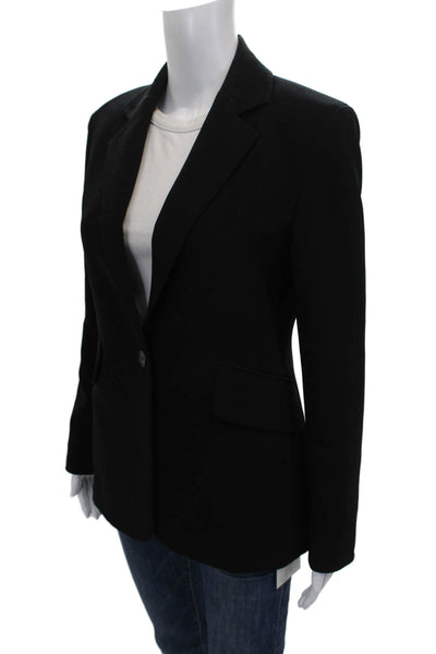 Theory Womens Black Triacetate Blazer Button Closure Long Sleeve Size 6
