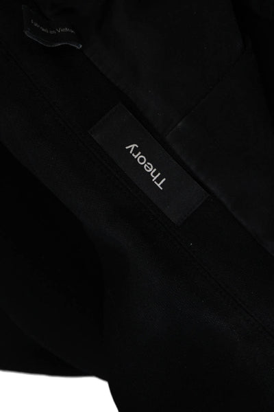Theory Womens Black Triacetate Blazer Button Closure Long Sleeve Size 6