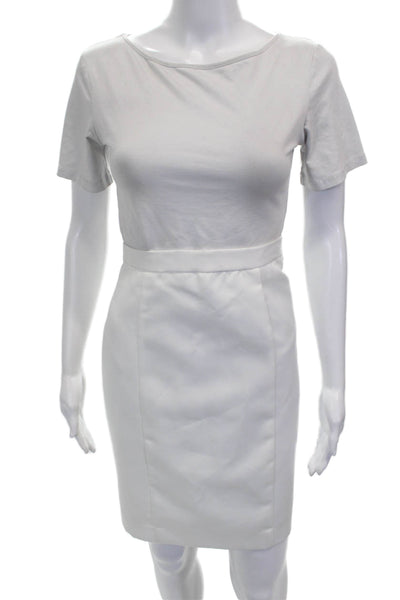 Jessica Howard Women Straight Pencil Skirt White Zip Polyester Short Size 10