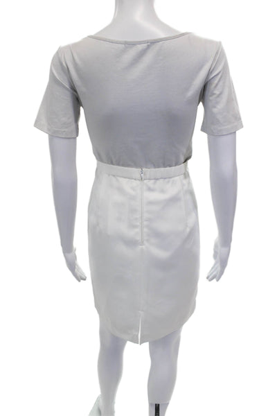 Jessica Howard Women Straight Pencil Skirt White Zip Polyester Short Size 10