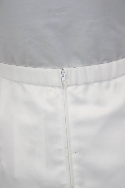 Jessica Howard Women Straight Pencil Skirt White Zip Polyester Short Size 10