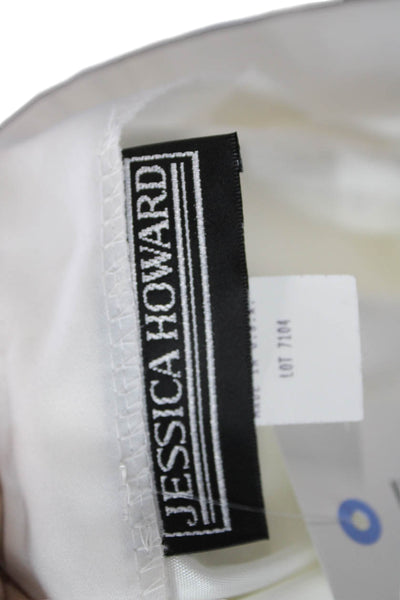 Jessica Howard Women Straight Pencil Skirt White Zip Polyester Short Size 10
