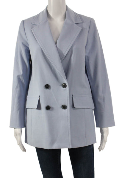 Talbots Womens Basic Jacket Blue Button Closure Long Sleeve Size 4