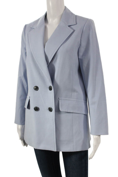 Talbots Womens Basic Jacket Blue Button Closure Long Sleeve Size 4