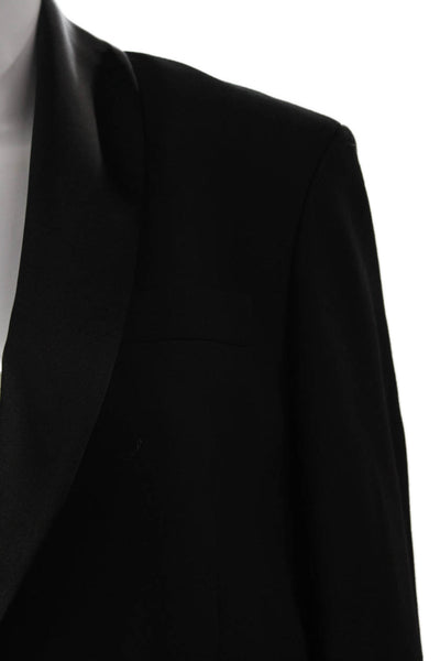 Zara Womens Black Polyester Blend Blazer Button Closure Size S