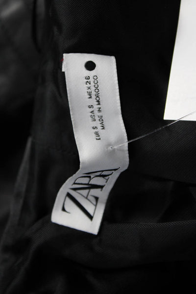 Zara Womens Black Polyester Blend Blazer Button Closure Size S