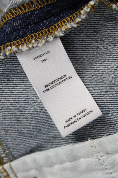 Derek Lam Womens Basic Jacket Blue Cotton Button Long Sleeve Size M