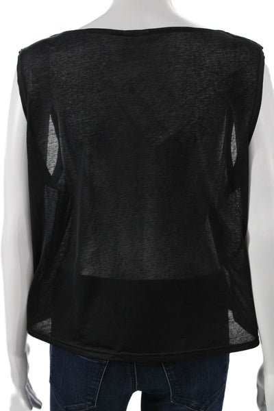 GYMSHARK Women Basic Sleeveless Boat Neck Tank Black Size S