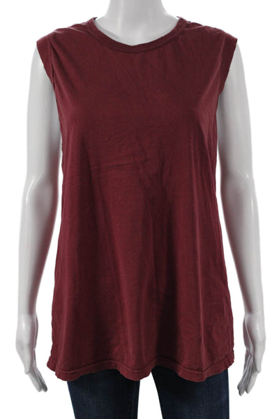 IRO Jeans Womens Red Sleeveless Tunic Round Neck Cotton Summer Size L