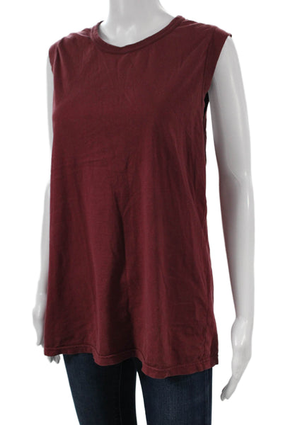 IRO Jeans Womens Red Sleeveless Tunic Round Neck Cotton Summer Size L