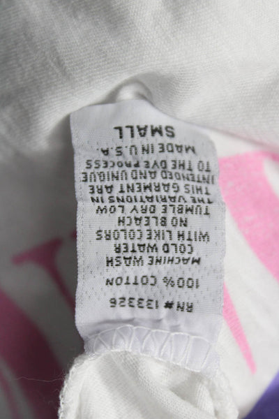 Retro Brand Women Cropped White Cotton Crewneck Short Sleeve T-Shirt Size S