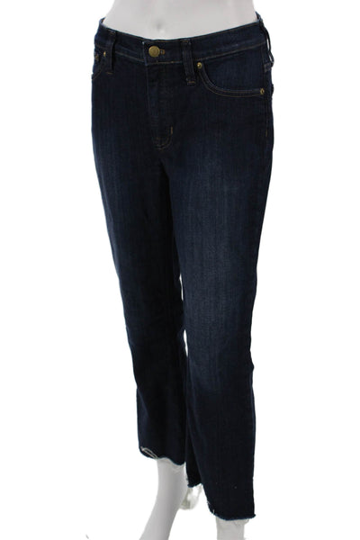 J Crew Womens Cropped Jeans Blue High Rise Button Size 27