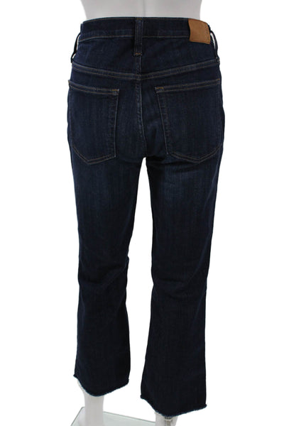 J Crew Womens Cropped Jeans Blue High Rise Button Size 27