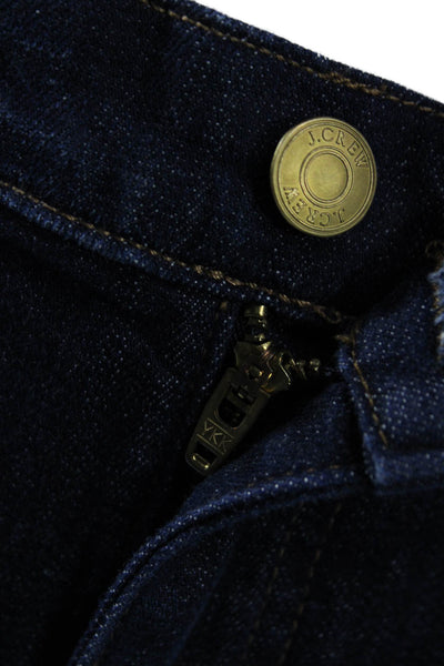 J Crew Womens Cropped Jeans Blue High Rise Button Size 27