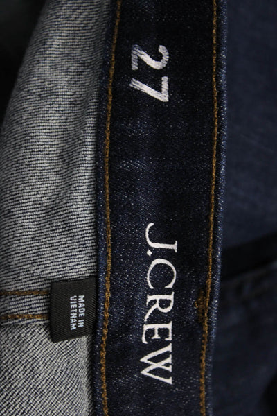 J Crew Womens Cropped Jeans Blue High Rise Button Size 27