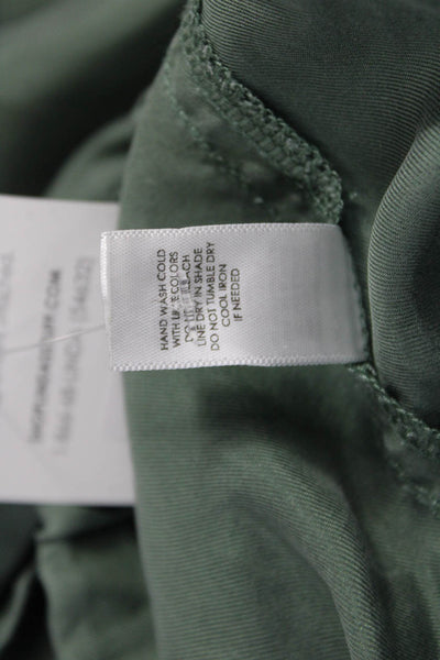 Unsubscribed Womens Cargo Pants Green Silk Pull On Size S