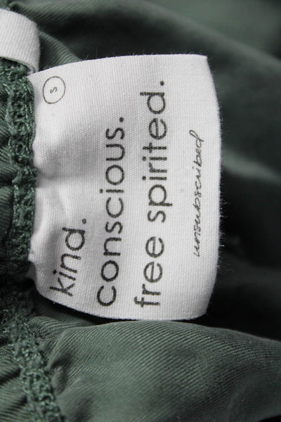Unsubscribed Womens Cargo Pants Green Silk Pull On Size S