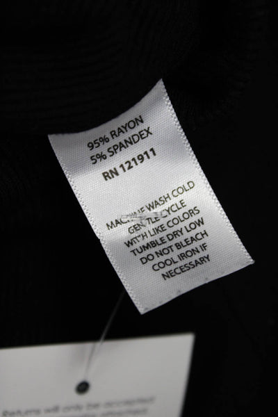 LNA Women Basic Sleeveless Tank Black Rayon Spandex Crew Neck Size M