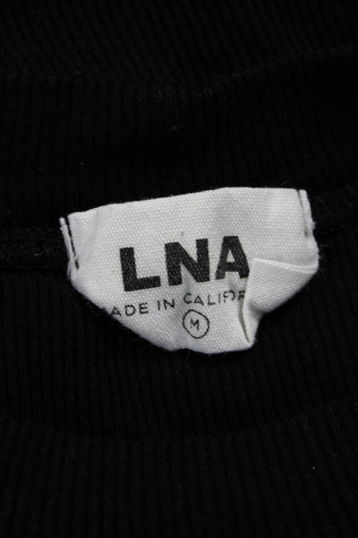 LNA Women Basic Sleeveless Tank Black Rayon Spandex Crew Neck Size M