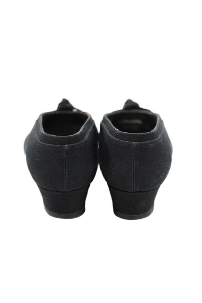 Silvia Fiorentina Womens Round Toe Bow Detail Heels Black Size 7