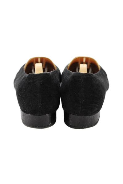 Harel Womens Suede Round Toe Slip-On Ballet Flats Black Size 6