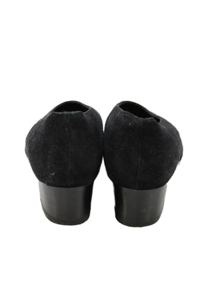 Robert Clergerie Womens Suede Round Toe Pump Heels Black Size 6.5
