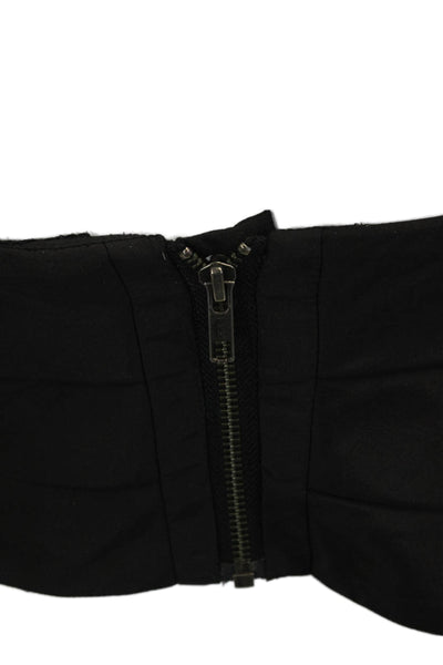 Cameo Womens Cropped Sweetheart Sleeveless Blouse Black Polyester Zip Size S