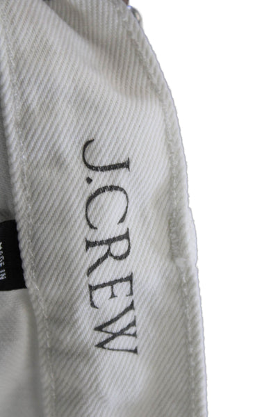 J Crew Women Wide Leg High Rise White 100% Cotton Jeans Size 27