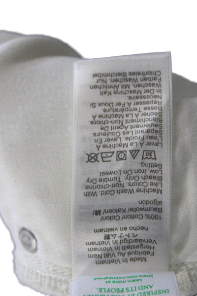 J Crew Women Wide Leg High Rise White 100% Cotton Jeans Size 27