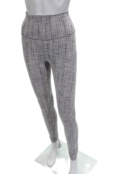 Lululemon Womens Ankle Leggings Gray Geometric Polyester Blend Size 4