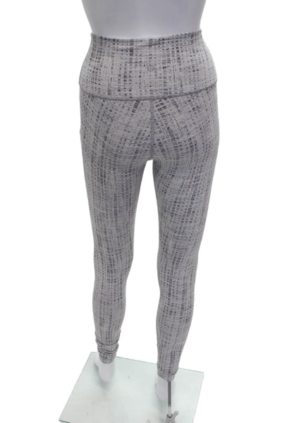 Lululemon Womens Ankle Leggings Gray Geometric Polyester Blend Size 4