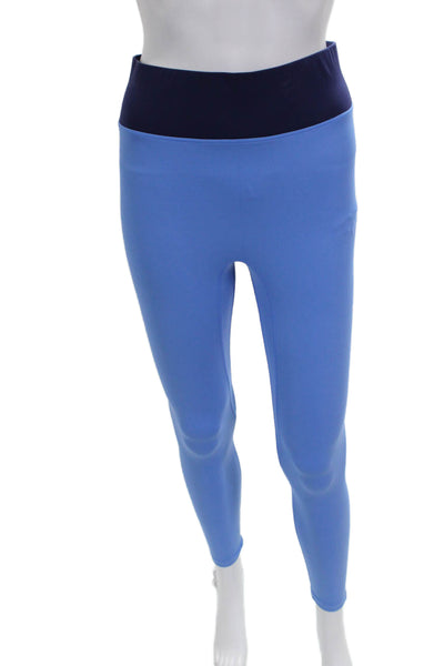 All Access Womens Ankle Leggings Blue Colorblock Nylon Pull On Size S