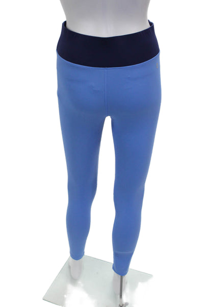 All Access Womens Ankle Leggings Blue Colorblock Nylon Pull On Size S