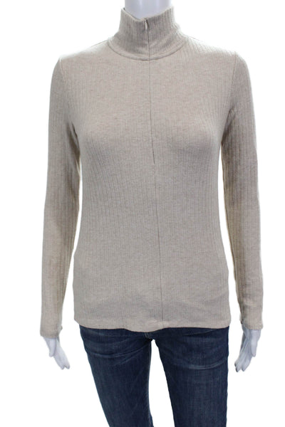Vince Women Turtleneck Pullover Sweater Beige Size XS Petite