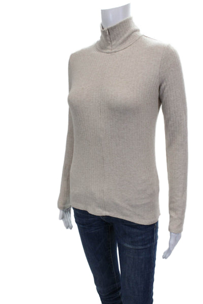 Vince Women Turtleneck Pullover Sweater Beige Size XS Petite