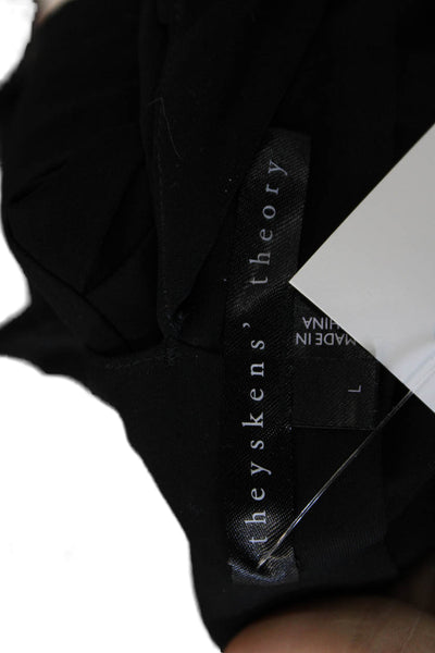 Theyskens Theory Womens Black Collared Tunic Button-Up Long Sleeve Size L