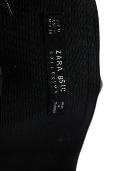 Zara Womens Ankle Suede Pants Brown Zip Size M