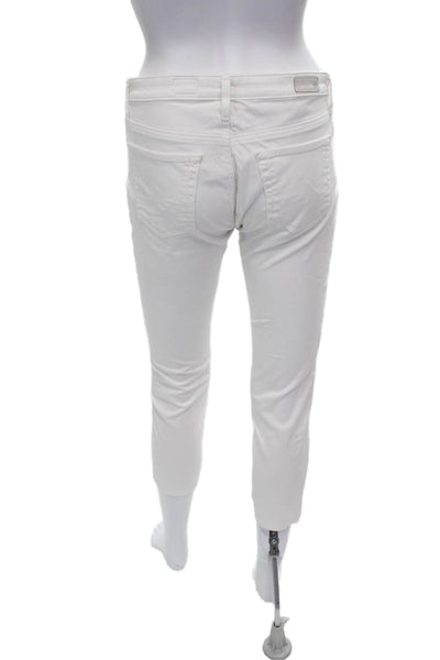 AG Adriano Goldschmied Womens Cropped White Cotton Jeans Size 26