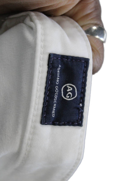 AG Adriano Goldschmied Womens Cropped White Cotton Jeans Size 26