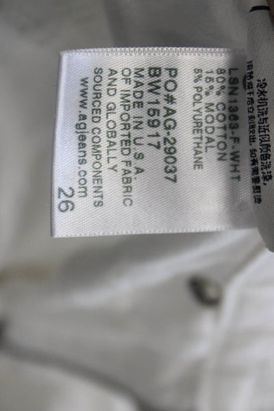 AG Adriano Goldschmied Womens Cropped White Cotton Jeans Size 26