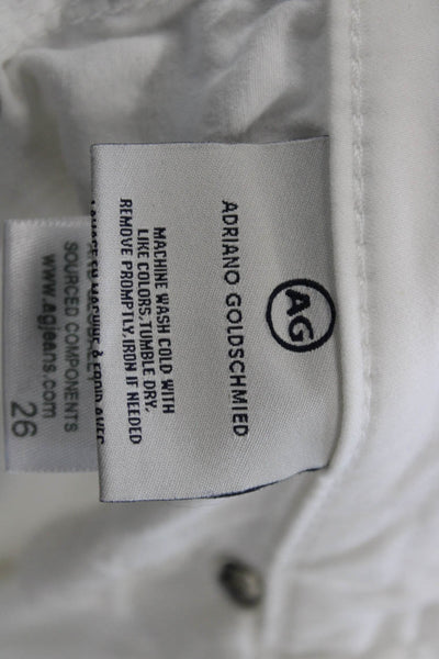 AG Adriano Goldschmied Womens Cropped White Cotton Jeans Size 26