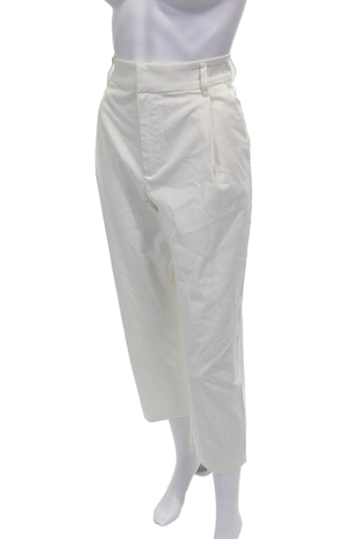Zara Womens Cropped White Button Pants Polyester Size XS
