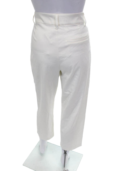 Zara Womens Cropped White Button Pants Polyester Size XS