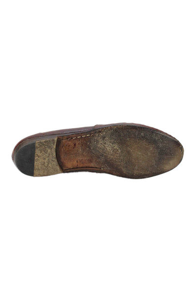 Susan Bennis Warren Edwards Mens Lizard Slip On Loafer Shoes Brown Size 8.5A