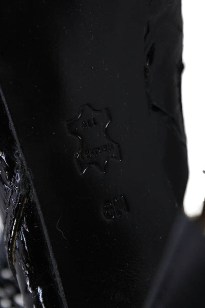 Tory Burch Womens Leather Embossed Ankle Boots Shoes Black Size 6M