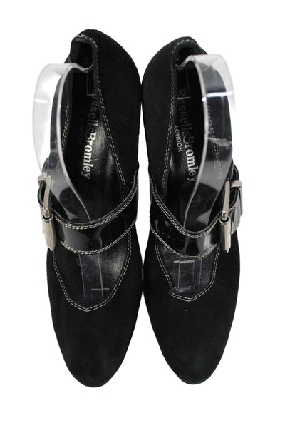 Russell & Bromley Womens Suede Buckle Detail Mary Jane Shoes Black Size 7