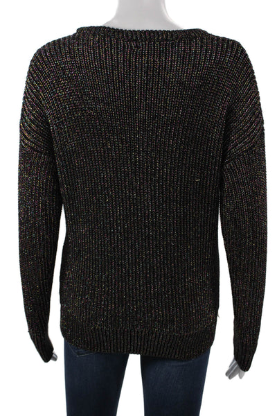 American Apparel Women Pullover Black Rayon Crew Neck Long Sleeve Size S
