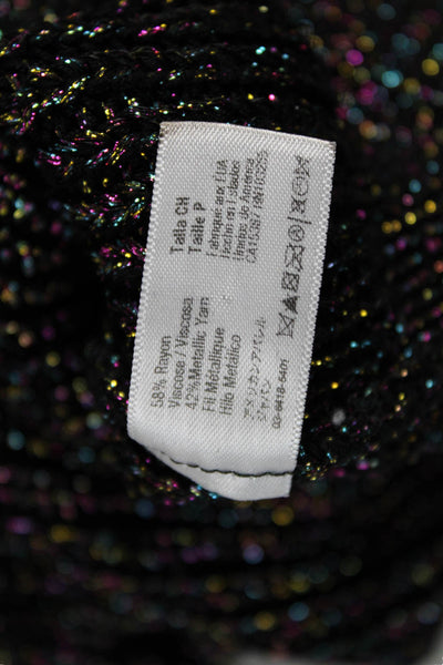American Apparel Women Pullover Black Rayon Crew Neck Long Sleeve Size S